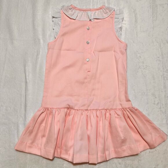 NWOT Southern Sunshine pink drop waist dress with ruffle collar & sleeve 4 - Picture 2 of 2